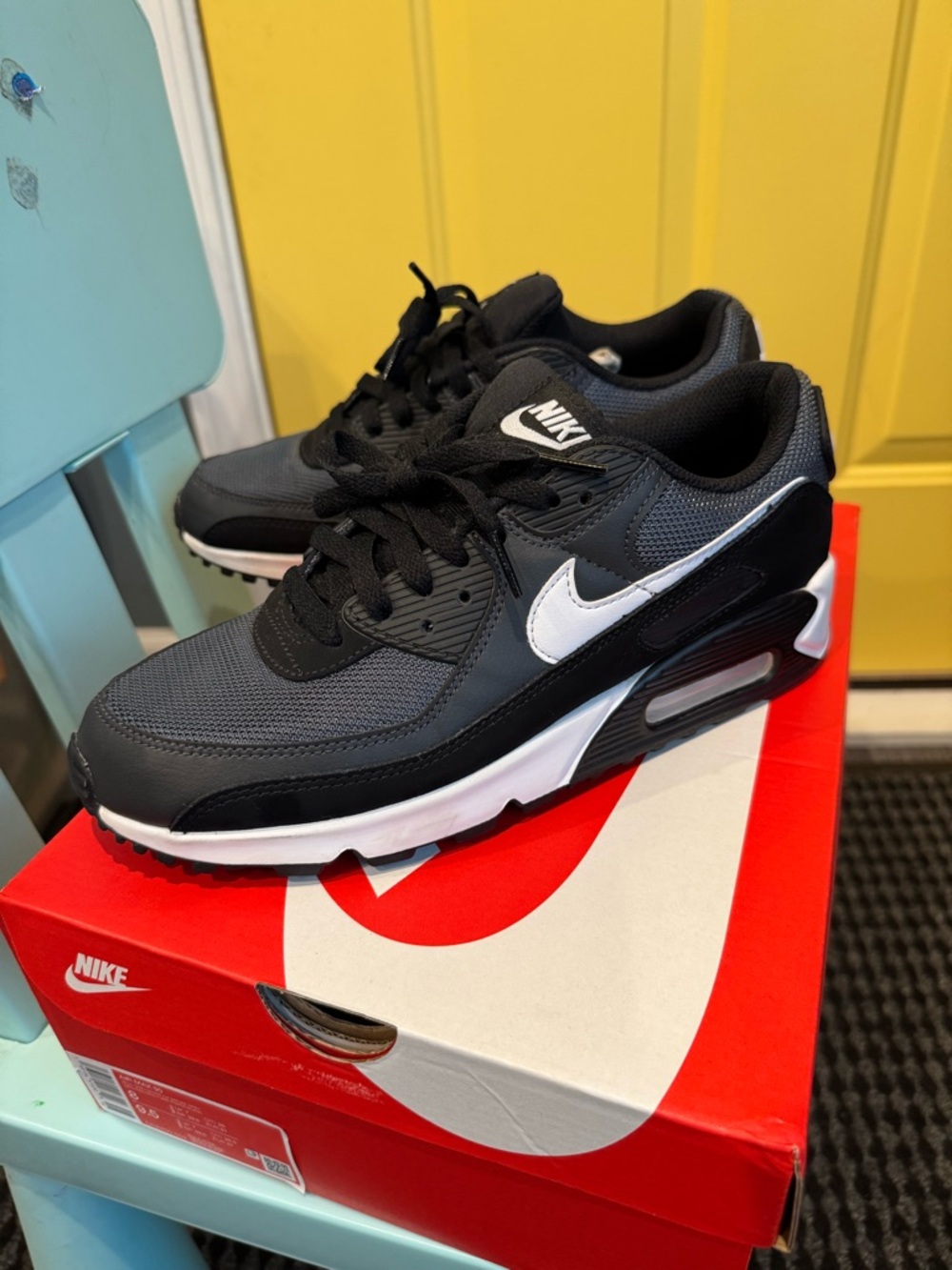 Nike Black, Gray & White Air Max 90 Sneaker